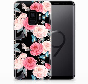 B2Ctelecom Samsung Galaxy S9 Hoesje Butterfly Roses