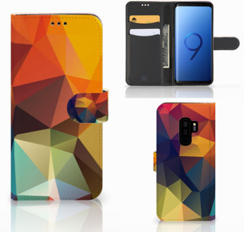 B2Ctelecom Samsung Galaxy S9 Plus Book Case Design Polygon Color