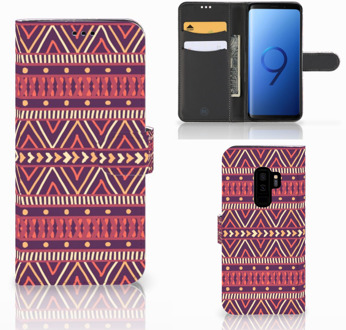 B2Ctelecom Samsung Galaxy S9 Plus Bookcase Hoesje Aztec Purple