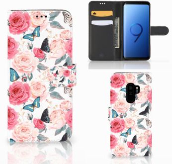 B2Ctelecom Samsung Galaxy S9 Plus Bookcase Hoesje Butterfly Roses