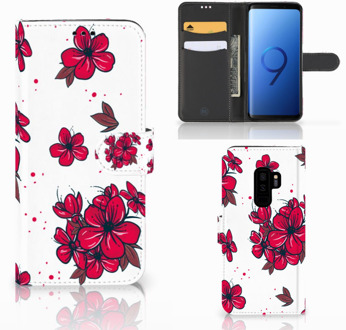 B2Ctelecom Samsung Galaxy S9 Plus Bookcase Hoesje Design Blossom Red