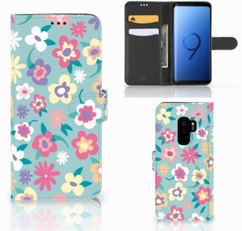 B2Ctelecom Samsung Galaxy S9 Plus Bookcase Hoesje Design Flower Power