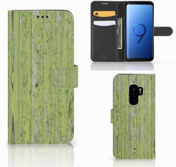 B2Ctelecom Samsung Galaxy S9 Plus Bookcase Hoesje Design Green Wood