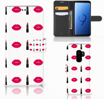 B2Ctelecom Samsung Galaxy S9 Plus Bookcase Hoesje Design Lipstick Kiss