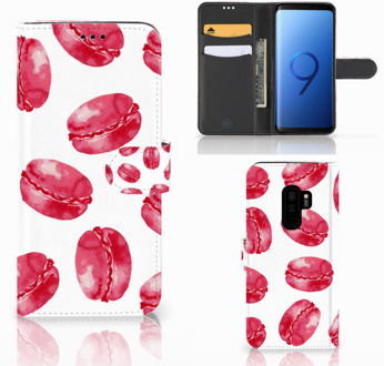 B2Ctelecom Samsung Galaxy S9 Plus Bookcase Hoesje Design Pink Macarons