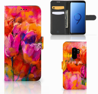 B2Ctelecom Samsung Galaxy S9 Plus Bookcase Hoesje Design Tulpen