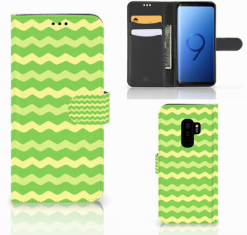 B2Ctelecom Samsung Galaxy S9 Plus Bookcase Hoesje Design Waves Green