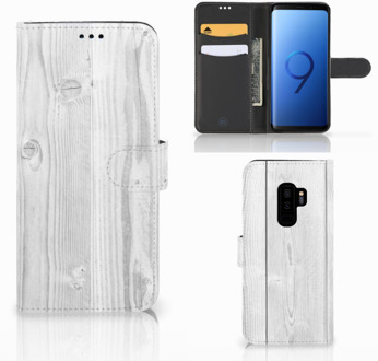 B2Ctelecom Samsung Galaxy S9 Plus Bookcase Hoesje Design White Wood