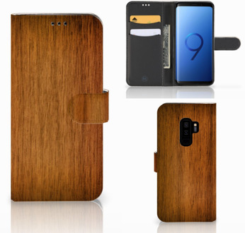 B2Ctelecom Samsung Galaxy S9 Plus Bookcase Hoesje Donker Hout