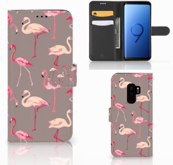 B2Ctelecom Samsung Galaxy S9 Plus Bookcase Hoesje Flamingo