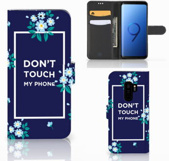 B2Ctelecom Samsung Galaxy S9 Plus Bookcase Hoesje Flowers Blue DTMP