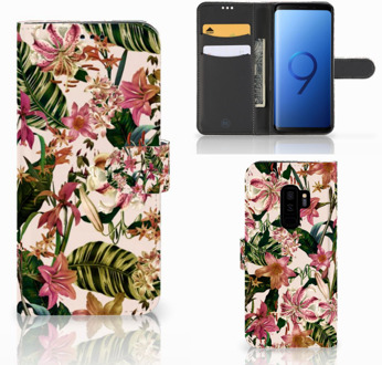 B2Ctelecom Samsung Galaxy S9 Plus Bookcase Hoesje Flowers