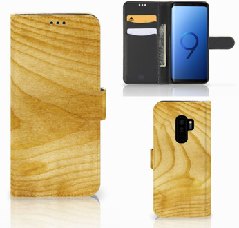 B2Ctelecom Samsung Galaxy S9 Plus Bookcase Hoesje Licht Hout