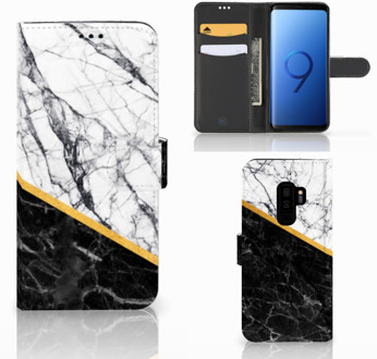 B2Ctelecom Samsung Galaxy S9 Plus Bookcase Hoesje Marble White Black