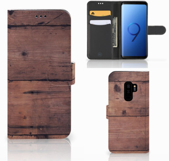 B2Ctelecom Samsung Galaxy S9 Plus Bookcase Hoesje Old Wood