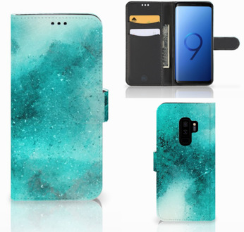 B2Ctelecom Samsung Galaxy S9 Plus Bookcase Hoesje Painting Blue