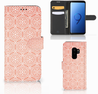 B2Ctelecom Samsung Galaxy S9 Plus Bookcase Hoesje Pattern Orange