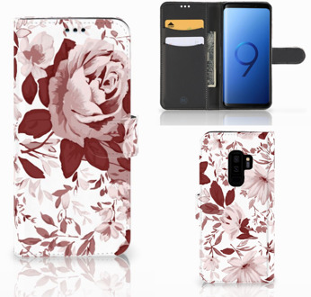 B2Ctelecom Samsung Galaxy S9 Plus Bookcase Hoesje Watercolor Flowers