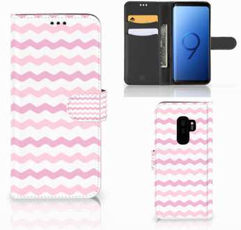 B2Ctelecom Samsung Galaxy S9 Plus Bookcase Hoesje Waves Roze