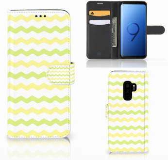 B2Ctelecom Samsung Galaxy S9 Plus Bookcase Hoesje Waves Yellow