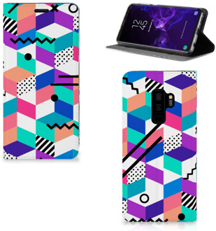 B2Ctelecom Samsung Galaxy S9 Plus Standcase Hoesje Design Blocks Colorful