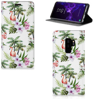 B2Ctelecom Samsung Galaxy S9 Plus Standcase Hoesje Design Flamingo Palms