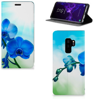 B2Ctelecom Samsung Galaxy S9 Plus Standcase Hoesje Design Orchidee Blauw