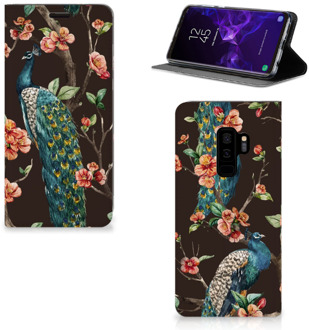 B2Ctelecom Samsung Galaxy S9 Plus Standcase Hoesje Design Pauw met Bloemen