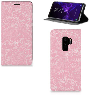 B2Ctelecom Samsung Galaxy S9 Plus Standcase Hoesje Design White Flowers