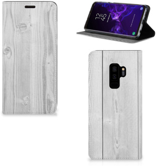 B2Ctelecom Samsung Galaxy S9 Plus Standcase Hoesje Design White Wood