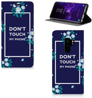 B2Ctelecom Samsung Galaxy S9 Plus Standcase Hoesje Flowers Blue DTMP