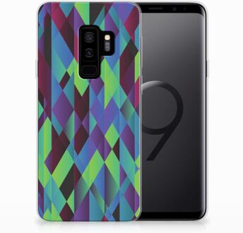 B2Ctelecom Samsung Galaxy S9 Plus TPU Hoesje Design Abstract Green Blue