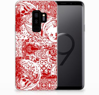 B2Ctelecom Samsung Galaxy S9 Plus TPU Hoesje Design Angel Skull Red