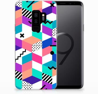 B2Ctelecom Samsung Galaxy S9 Plus TPU Hoesje Design Blocks Colorful