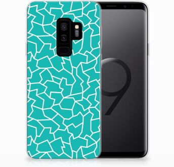 B2Ctelecom Samsung Galaxy S9 Plus TPU Hoesje Design Cracks Blue