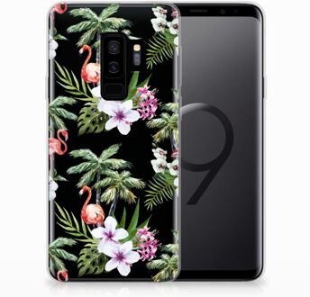 B2Ctelecom Samsung Galaxy S9 Plus TPU Hoesje Design Flamingo Palms