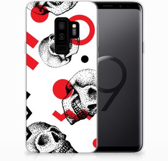 B2Ctelecom Samsung Galaxy S9 Plus TPU Hoesje Design Skull Red