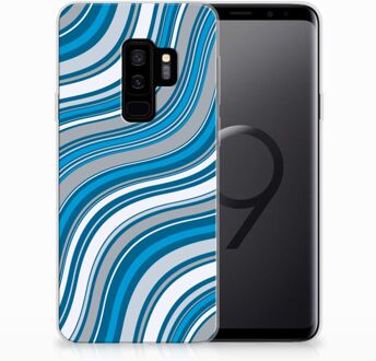 B2Ctelecom Samsung Galaxy S9 Plus TPU Hoesje Design Waves Blue