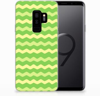 B2Ctelecom Samsung Galaxy S9 Plus TPU Hoesje Design Waves Green