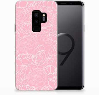 B2Ctelecom Samsung Galaxy S9 Plus TPU Hoesje Design White Flowers