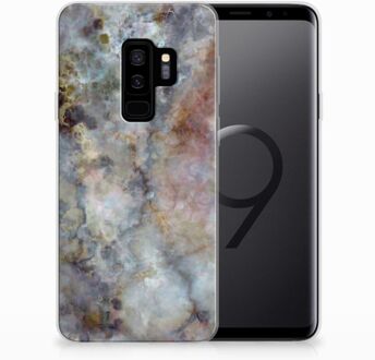 B2Ctelecom Samsung Galaxy S9 Plus TPU-siliconen Hoesje Design Marmer Grijs