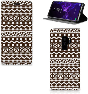 B2Ctelecom Samsung Galaxy S9 Plus Uniek Standcase Hoesje Aztec Brown