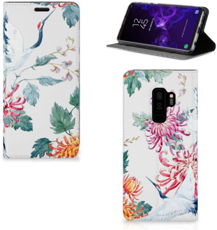 B2Ctelecom Samsung Galaxy S9 Plus Uniek Standcase Hoesje Bird Flowers