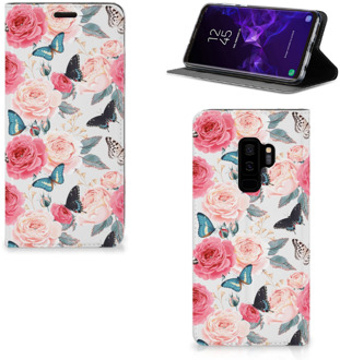 B2Ctelecom Samsung Galaxy S9 Plus Uniek Standcase Hoesje Butterfly Roses