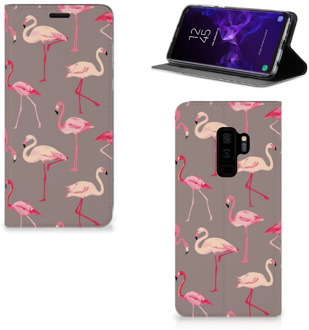 B2Ctelecom Samsung Galaxy S9 Plus Uniek Standcase Hoesje Flamingo