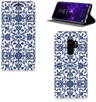 B2Ctelecom Samsung Galaxy S9 Plus Uniek Standcase Hoesje Flower Blue