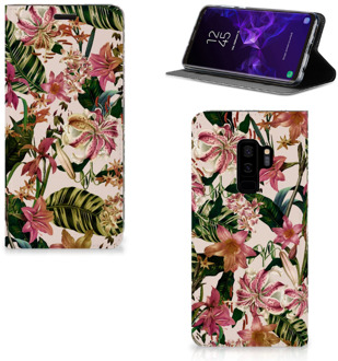 B2Ctelecom Samsung Galaxy S9 Plus Uniek Standcase Hoesje Flowers