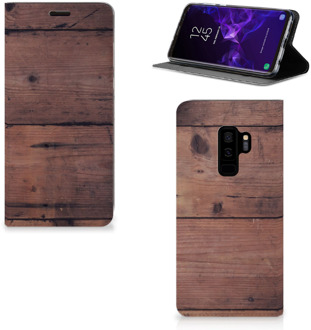 B2Ctelecom Samsung Galaxy S9 Plus Uniek Standcase Hoesje Old Wood