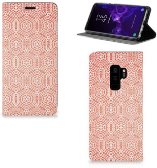 B2Ctelecom Samsung Galaxy S9 Plus Uniek Standcase Hoesje Pattern Orange