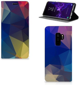 B2Ctelecom Samsung Galaxy S9 Plus Uniek Standcase Hoesje Polygon Dark